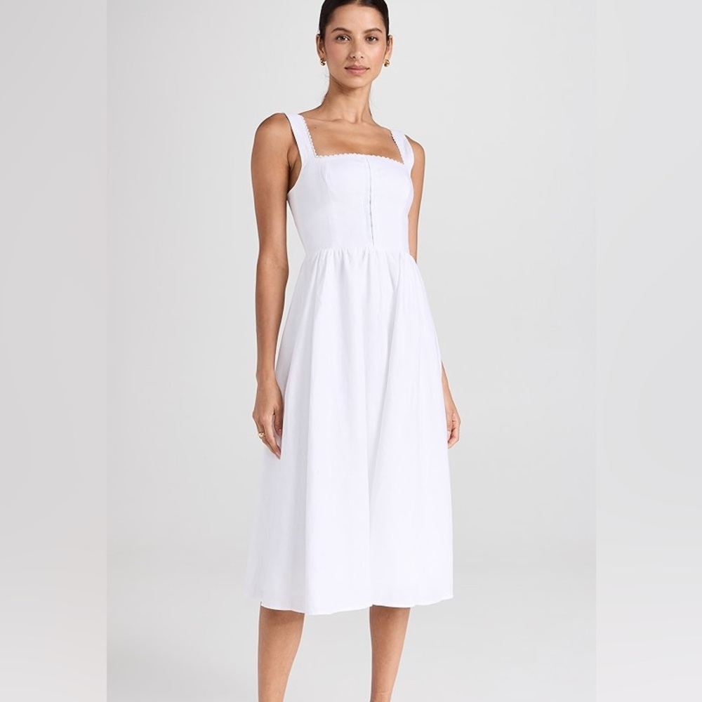 Reformation Tagliatelle Linen white dress- 12